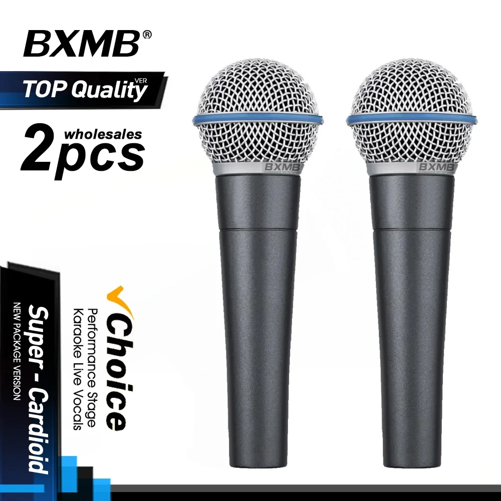 

2pcs Top Quality Professional BETA58A Wired Microphone Super-Cardioid BETA58 Dynamic Mic For Karaoke Live Vocals Performance