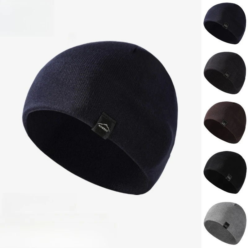 Fashion New Men's Knitted Hat Autumn and Winter New Warm Wool Hat Outdoor Cycling Sports Thin Windproof Pullover Hat