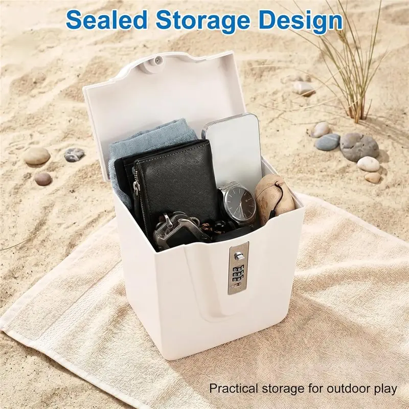 B29C-Beach Safe Chain Portable Beach Safe With Numbers ,Password Safe For Chaining Anti-Theft Mobile For Beach Camping Travel