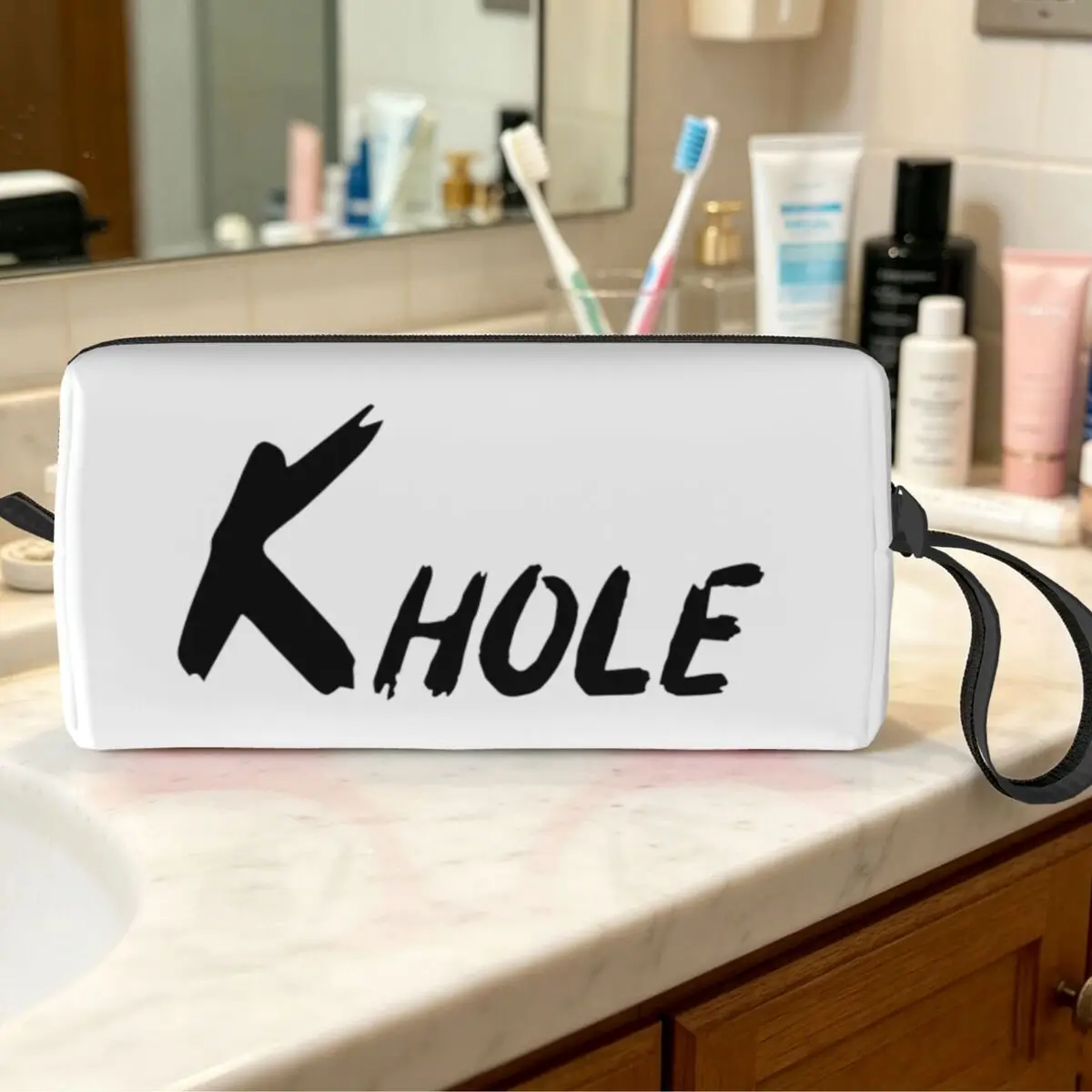 K-Hole Ketamine Effect Keta Drug Makeup Bag Cosmetic Organizer Storage Dopp Kit for Women Beauty Travel Pencil Case