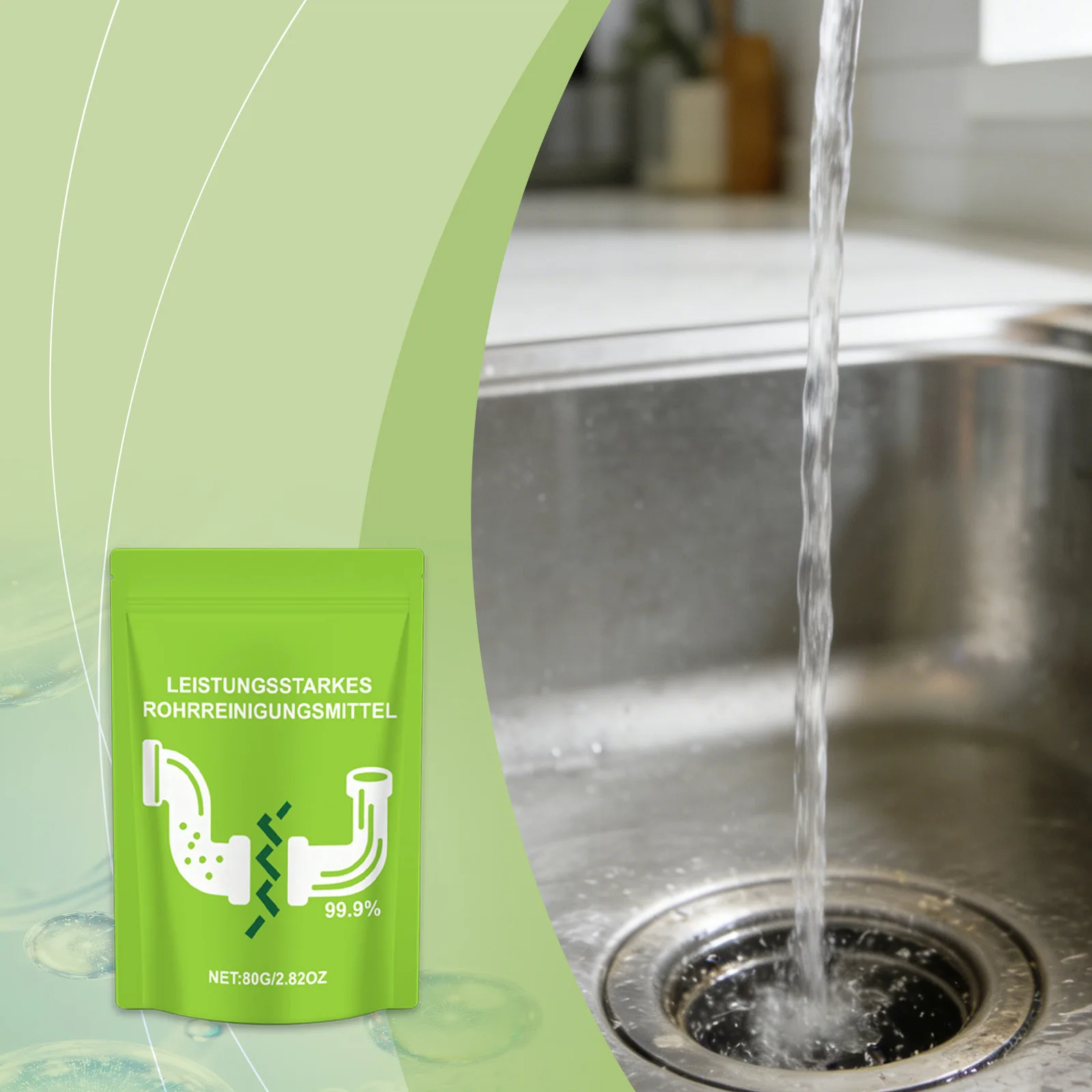 Drain Cleaner Powder - Multi-Functional Household Unclogger for Toilet & Kitchen | Clog Removal, Odor Elimination & Blockage