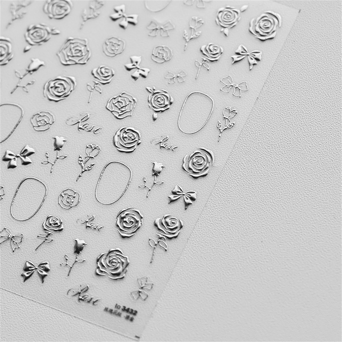 1pcs 5D Bronzing Japanese Rose Nail Art Stickers Hollow Flower Design Acrylic Nail Decoration Decals DIY Adhesive Accessories