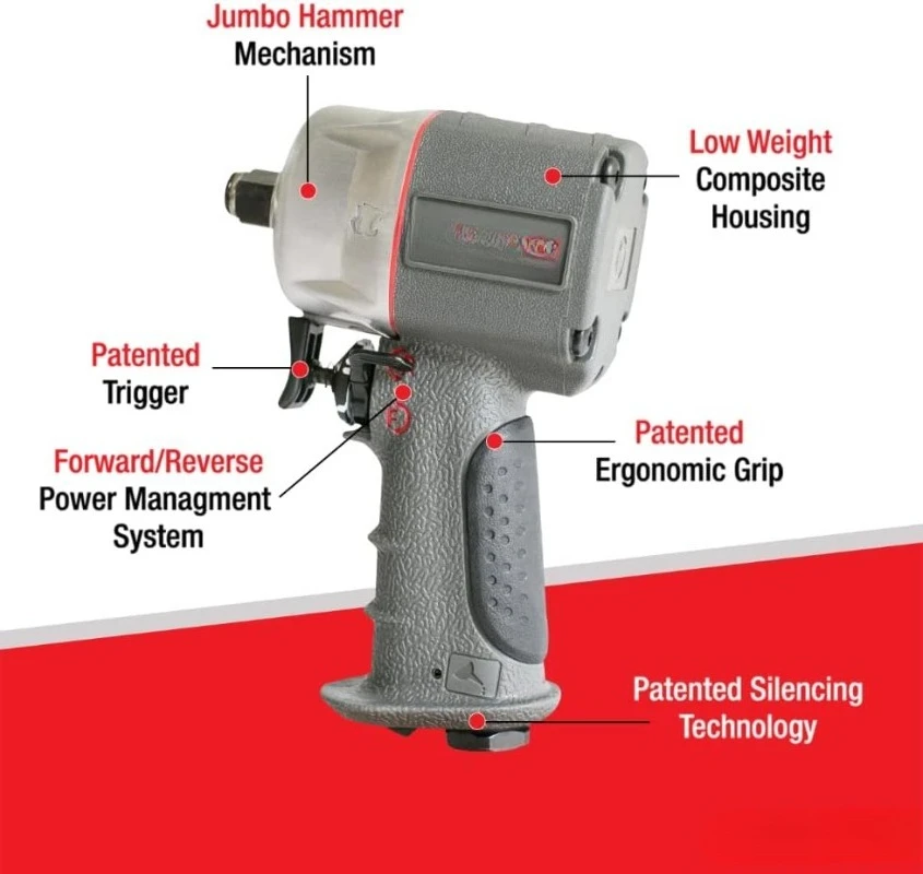 空気圧ツール 1056-XL 1/2 インチ NITROCAT 複合コンパクト インパクト レンチ : 軽量パワー インパクト レンチ : 自動車用ツール