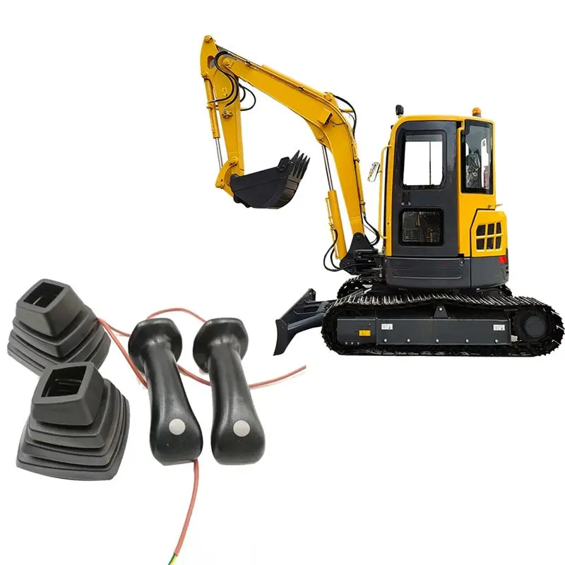 AT19-1Set L+R Excavator Joystick Assy Gears Handle With Dust Cover For Rexroth Yuchai LOVOL Longgong-Revo 55/60/65/75-8/80