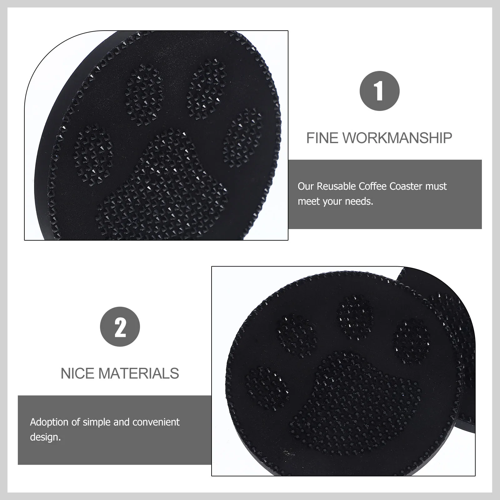 

2pcs Round Rhinestone Car Cup Mat Non-Slip Easy Clean Plastic Coaster Drink Coasters Anti Skid Cup Mat Decorations