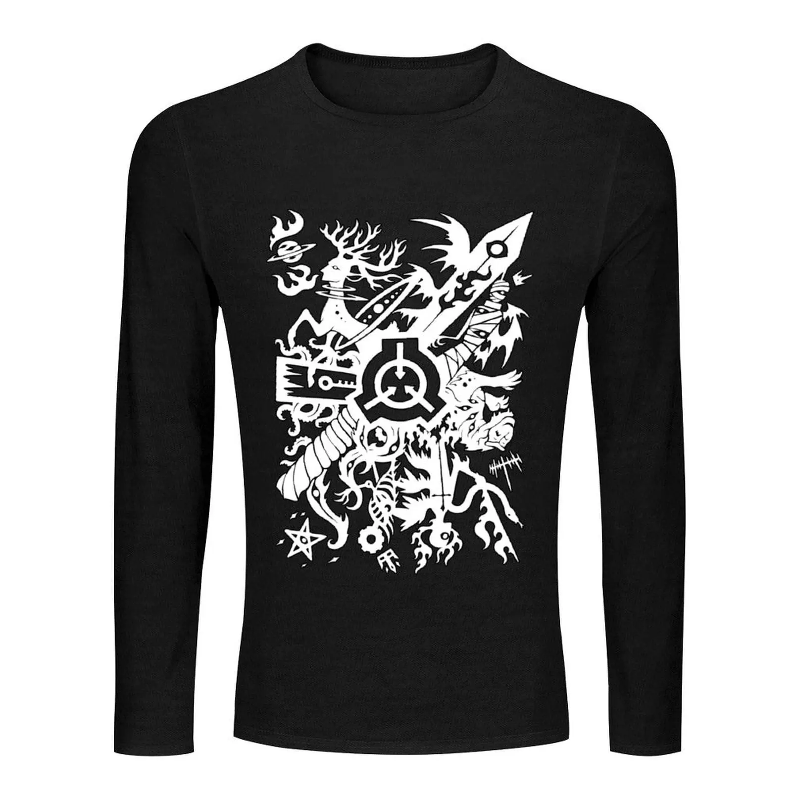 SCP Foundation Official Design: We die in the dark so that you may live in the light Long T-Shirt sublime t shirt t shirt men