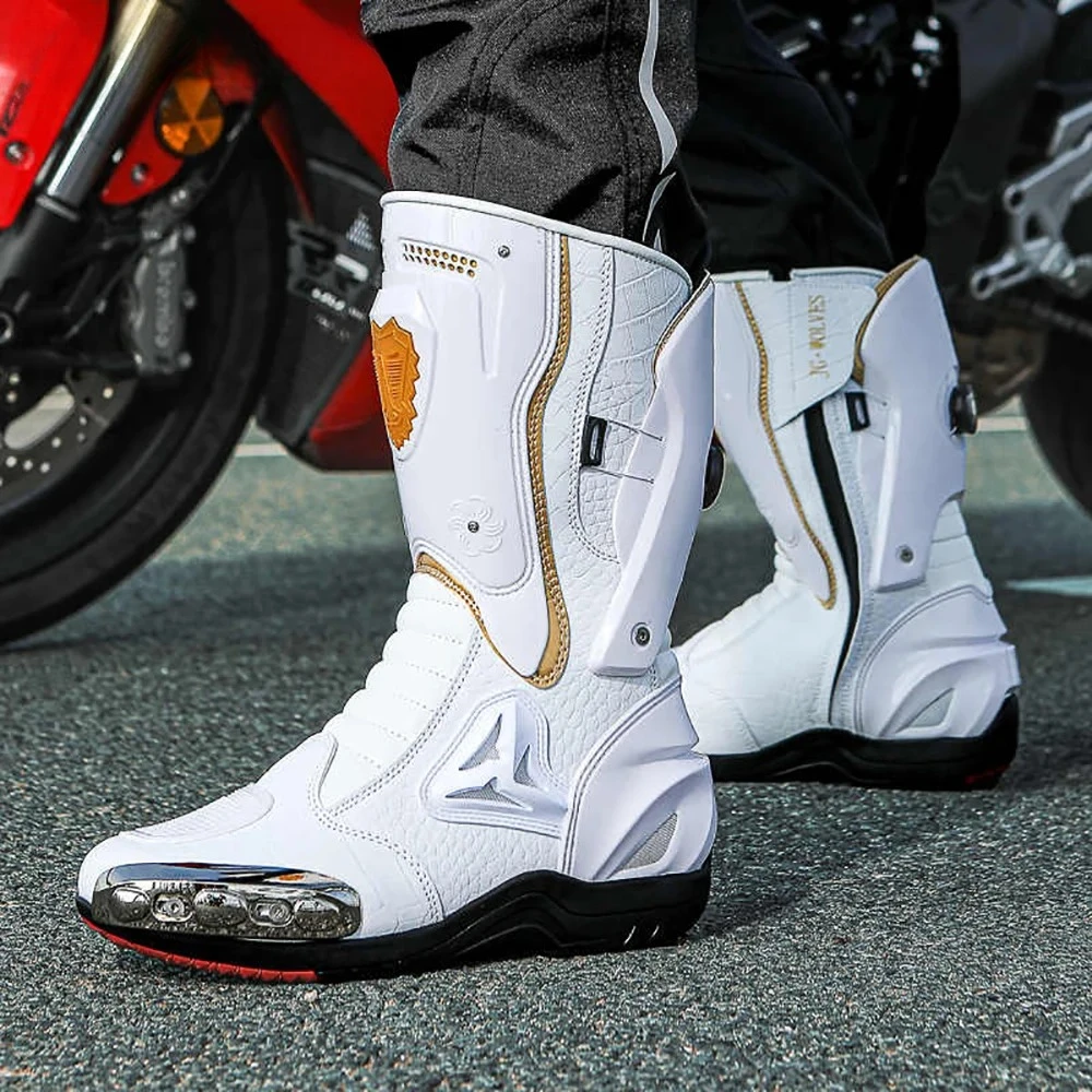 Adventure Touring Motocross Bike Boots Leather Motorcycle Boots Men Anti-slip Motorcyclist Shoes Motorcycle Accessories 36-47