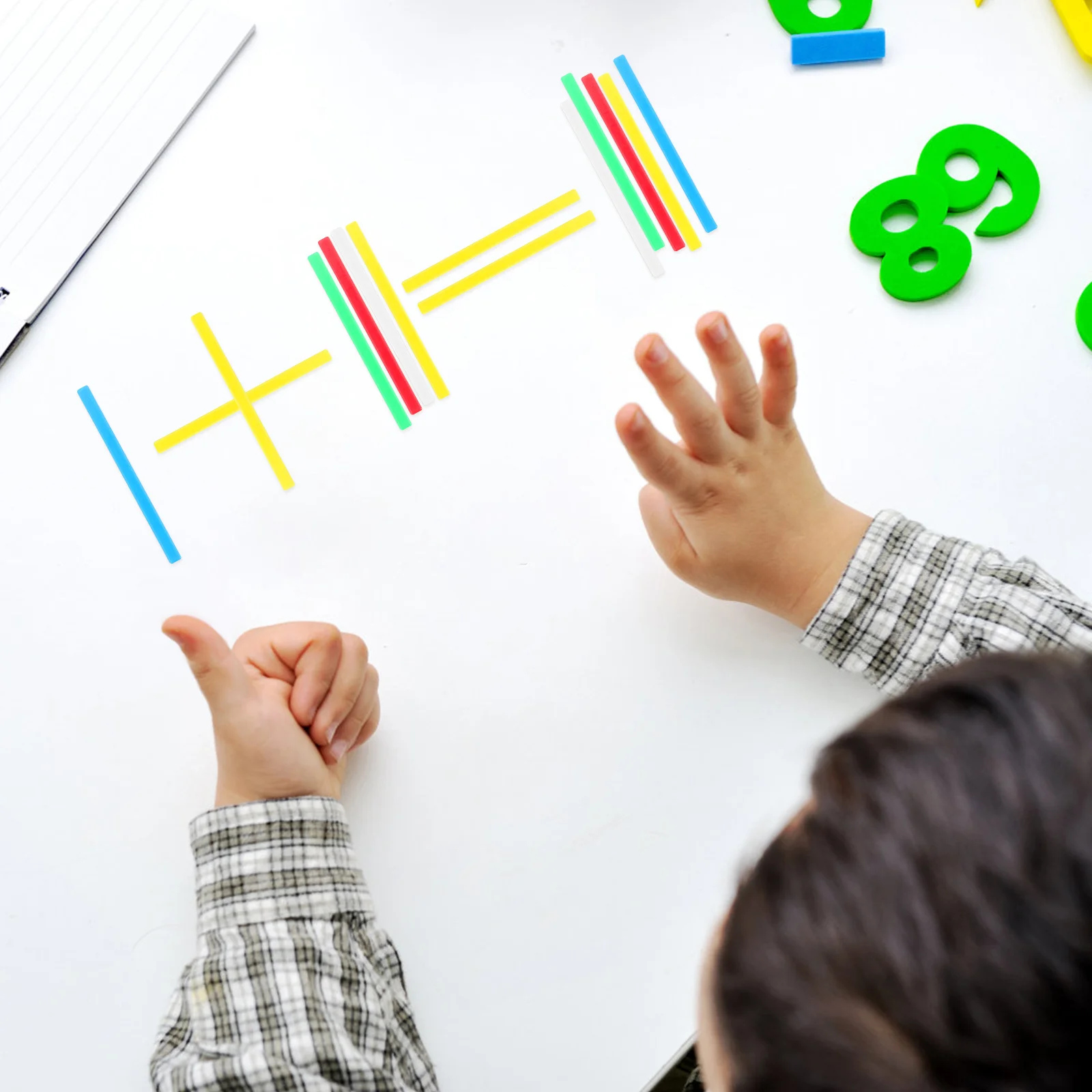 2 sacchetti bastoncini di conteggio in plastica colorata ausili per l'apprendimento dell'illuminazione matematica per bambini aste aritmetiche giocattolo educativo