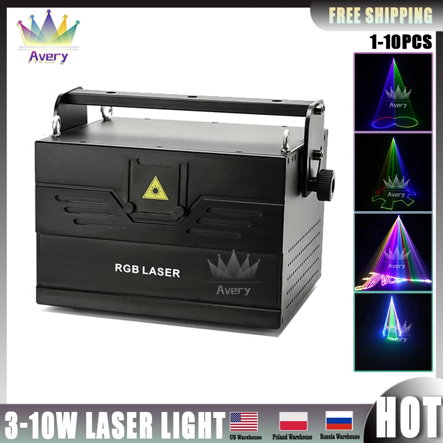 RGB Animação Beam Scanner Stage Laser Light Projector, DJ Disco Bar, Club Party, dança, casamento, Natal, sem imposto, 3 W, 4 W, 5 W, 8 W, 10W