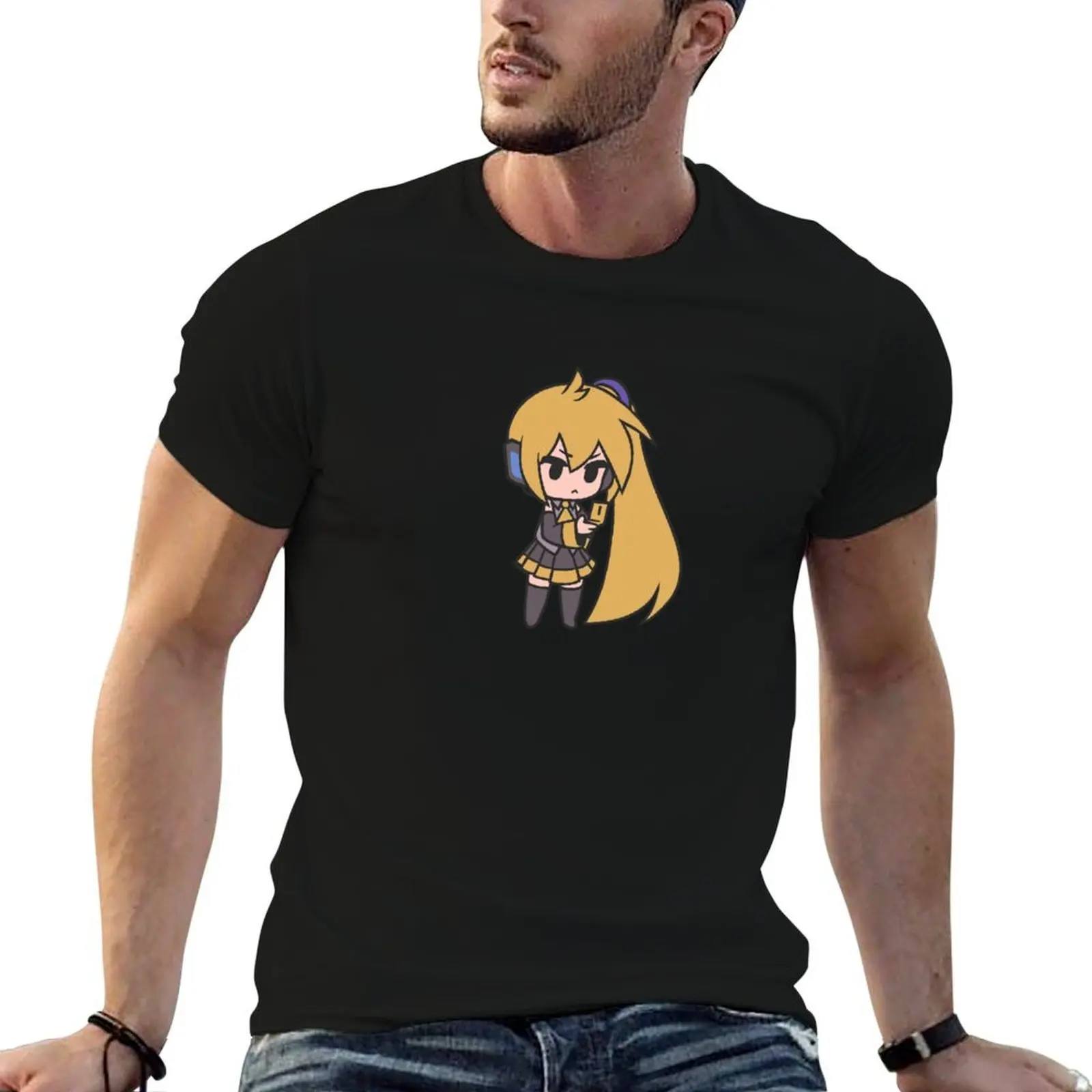 秋田ねる-ボーカロイド-ちび-tシャツ-tシャツ男性用パックコットン-tシャツパーソナライズされた-tシャツ