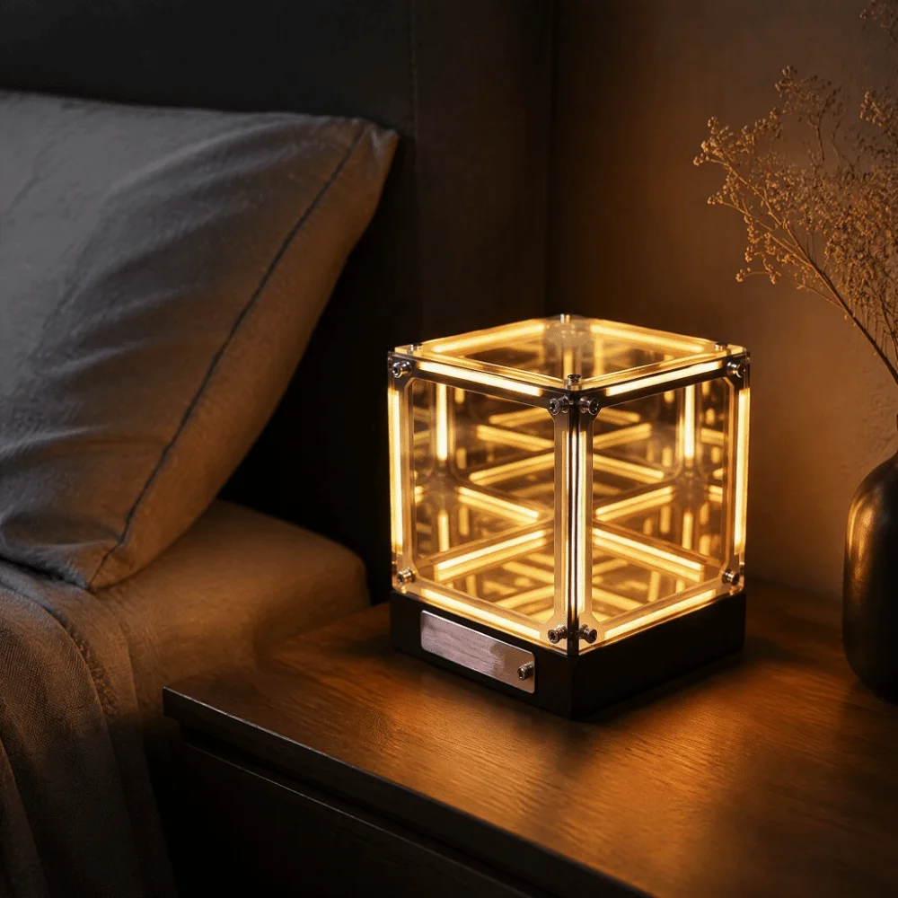 USB Charging Atmosphere Lamp Delicate Craftsmanship Soft Light Desktop Decoration Infinite Mirror Effect