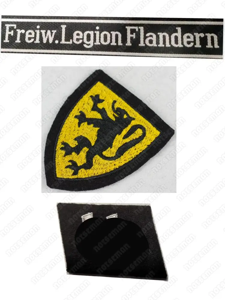 Reproduction Cosplay Foreign Volunteer's Insignia Collar tabs, Cufftitles & Sleeve Shield for Elite Reenactment Nordland 1944