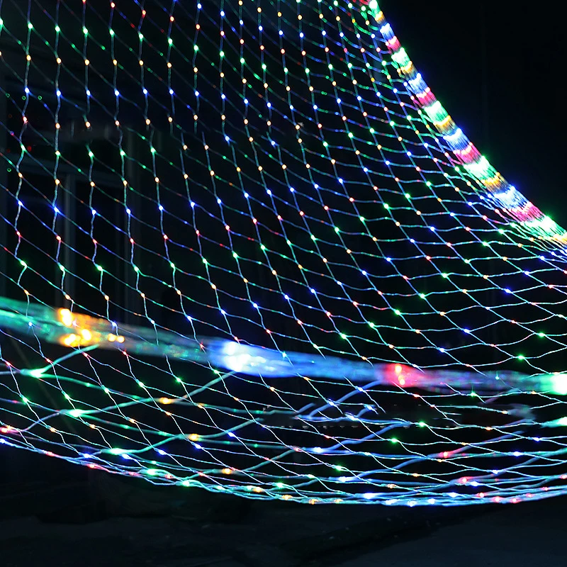 6x4M 3x3M LED Net Mesh Light Christmas Window Curtain String Light Outdoor Fairy Light Garland for Wedding Holiday Decor Lamp