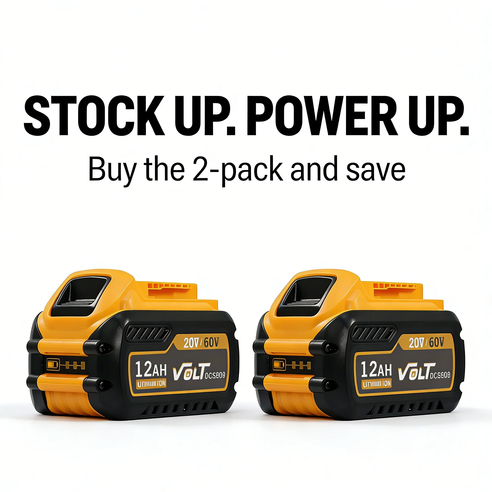 

2-Pack 20V/60V MAX FLEXVOLT 12.0Ah Lithium-Ion Battery for DEWALT DCB609 DCB612
