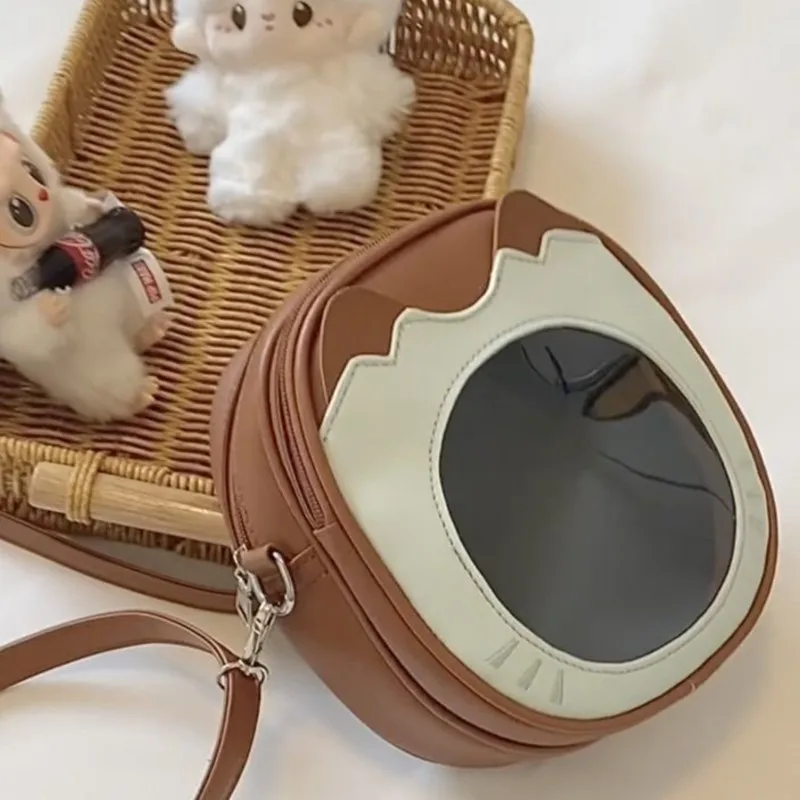 JIAERDI لطيف هريرة طبقة مزدوجة حقيبة كتف المرأة فريدة من نوعها متعة صغيرة أنيمي Ita حقيبة السيدات الكرتون اليومية تنوعا حقائب كروسبودي #6