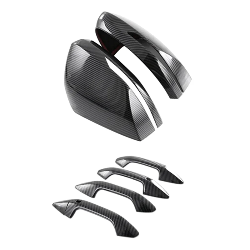 

Car Side Rear View Mirror & Door Handle Cover Trim ABS Carbon Fiber For Kia Sportage NQ5 2021 2022-A61E