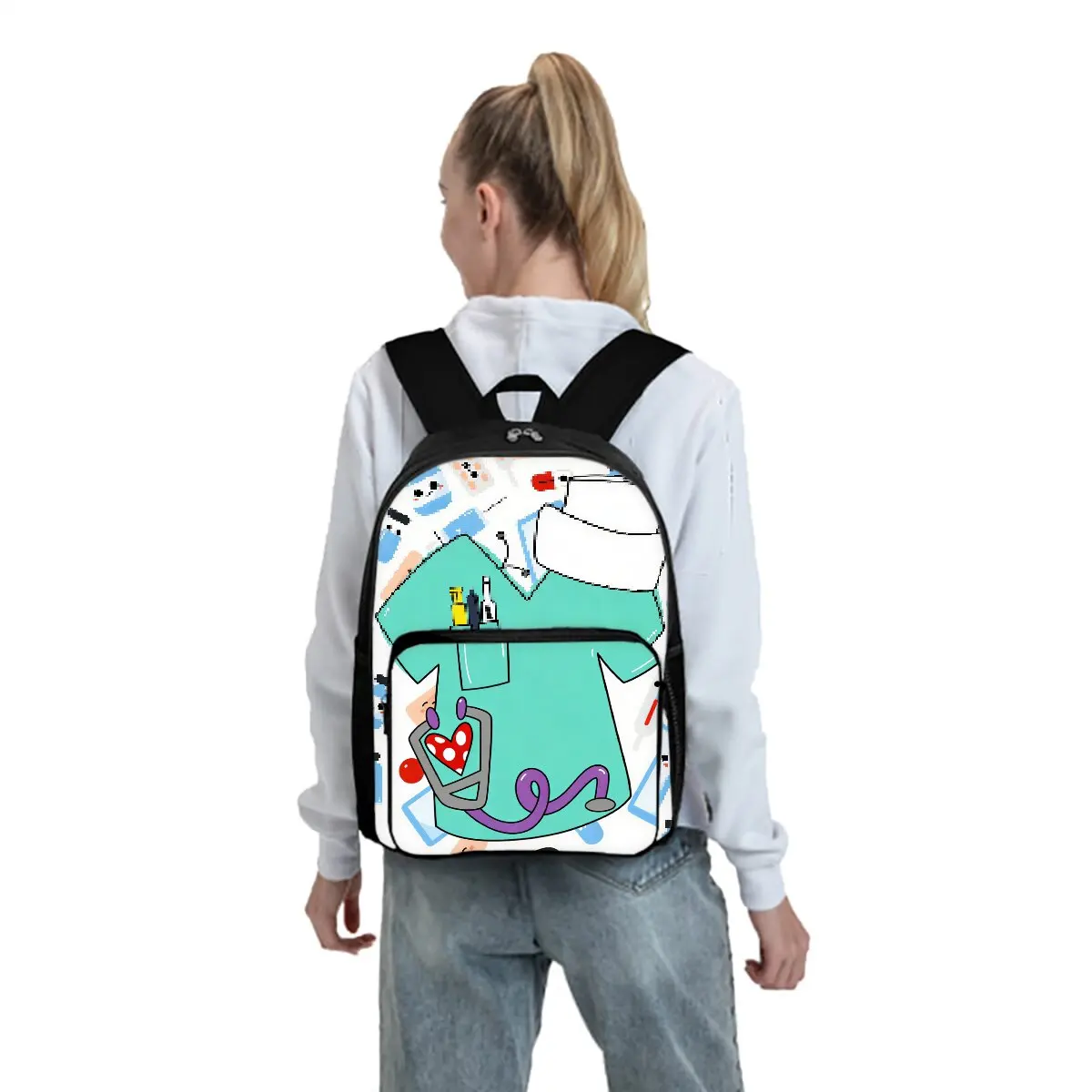 حقيبة ظهر بجيب أمامي مربع مطبوع عليها جرافيتي للأولاد والبنات أفضل الهدايا حقيبة مدرسية كرتونية ثلاثية الأبعاد للأطفال