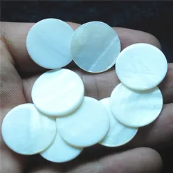 25PCS Natural White Mother Of Pearl Size 20MM 25MM 30MM Round Shape No Hole DIY Jewelry Beads Accessories