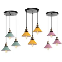 Industrial Retro Ceiling Chandeliers E27 Pendant Lamps For Kitchen Bedroom Restaurant Home Black/ White 3 Heads Hanging Light