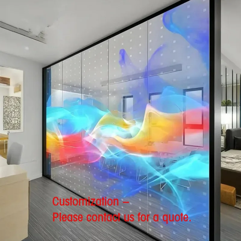 custom.Flexible Transparent LED Holographic Film Display Glass Window Screen Retail Commercial Adver