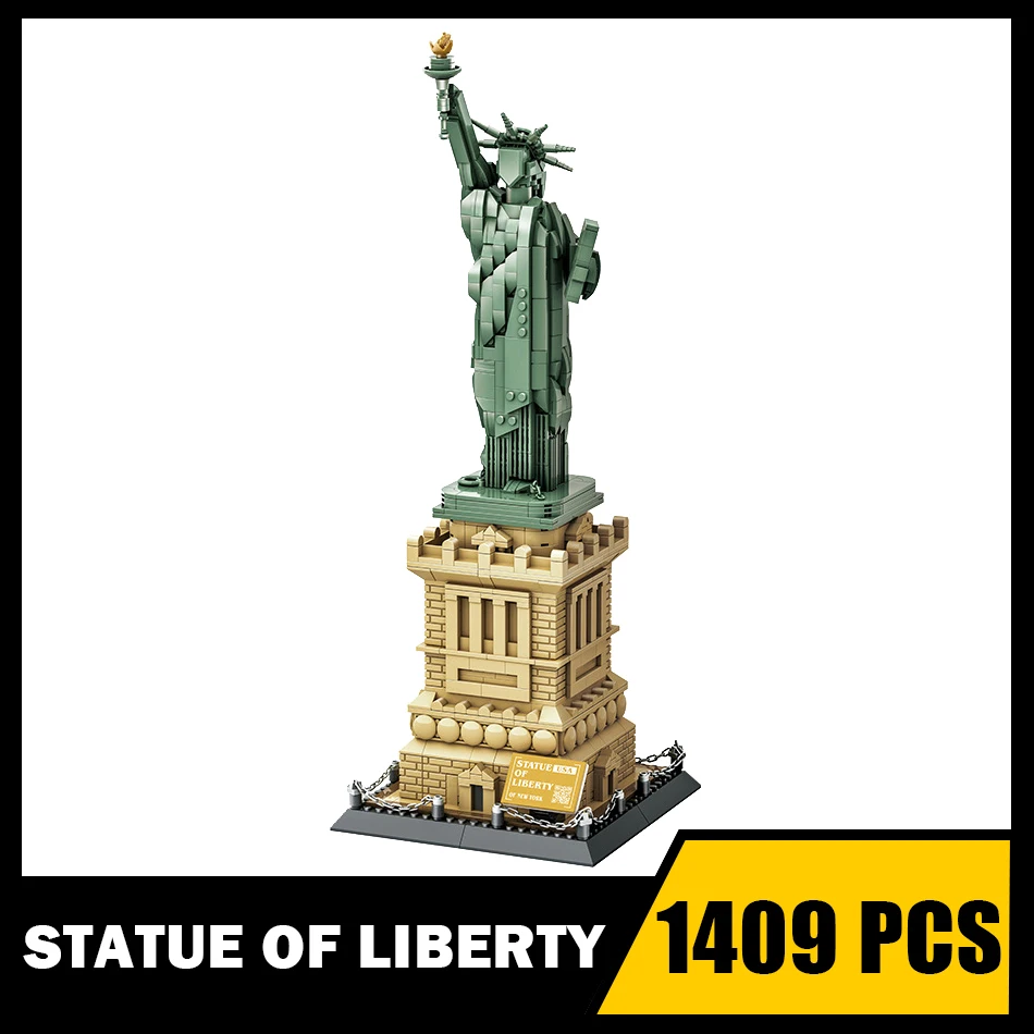 MOC America Statue of Liberty Model Building Blocks World Famous Architecture Large Construction Bricks Toy for Kids Adults Gift