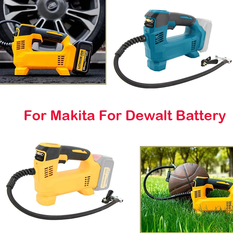 For Makita For Dewalt 18V Battery Cordless Electric Air Pump Portable Car Tire Electric Inflator Air Compressor Inflatable Pump