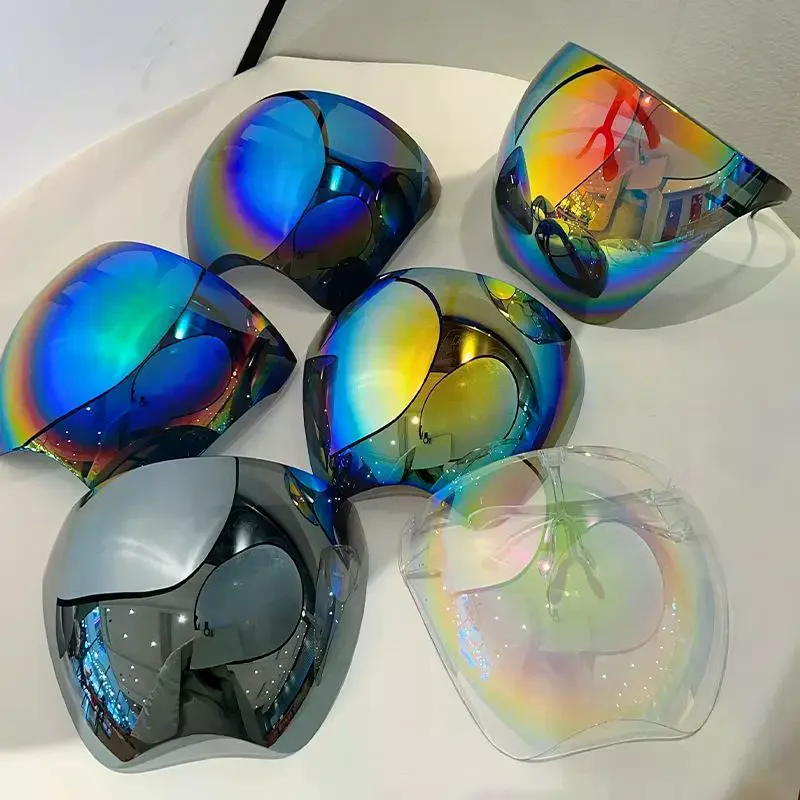 Full Face Shield Protective Goggles Color Plated Anti Dust Windproof Oil Splash UV Protection Safety Glasses For Outdoor Cyclin