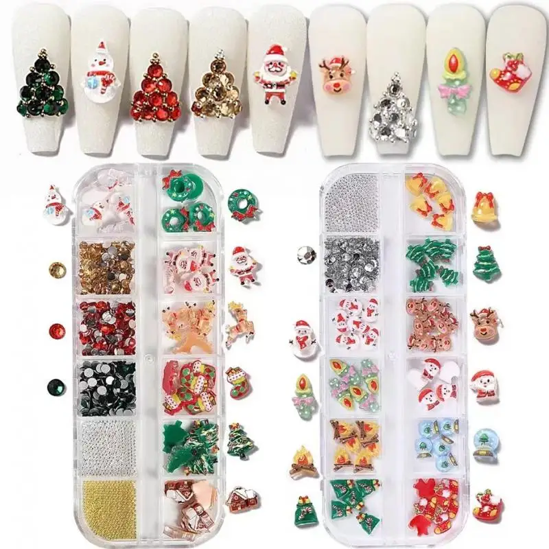 Autocollant de Noël pour les ongles, feuilles d'érable d'automne, décalcomanie d'hiver, fleur de flocon de neige, breloque à ongles bricolage, paillettes, accessoires de manucure, tranches