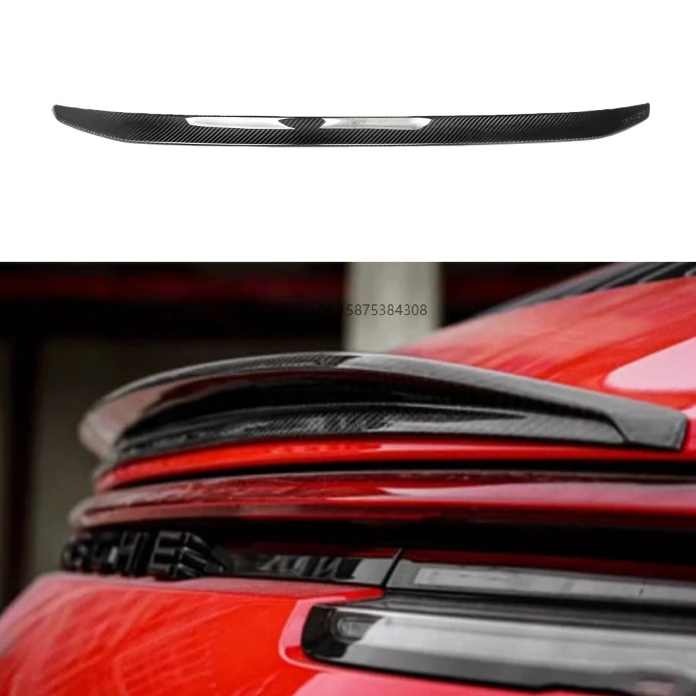

T-style Dry Carbon Fiber Rear Spoiler with Pressure Wings Trunk Spoiler Suitable for 992 Carrera S