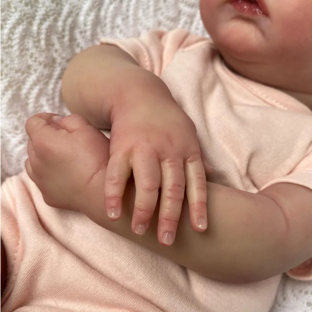 NPK 18 pollici Reborn Baby Doll Prato Corpo morbido 100% fatto a mano Pelle 3D con vene visbili Bambola d'arte da collezione Regalo di Natale