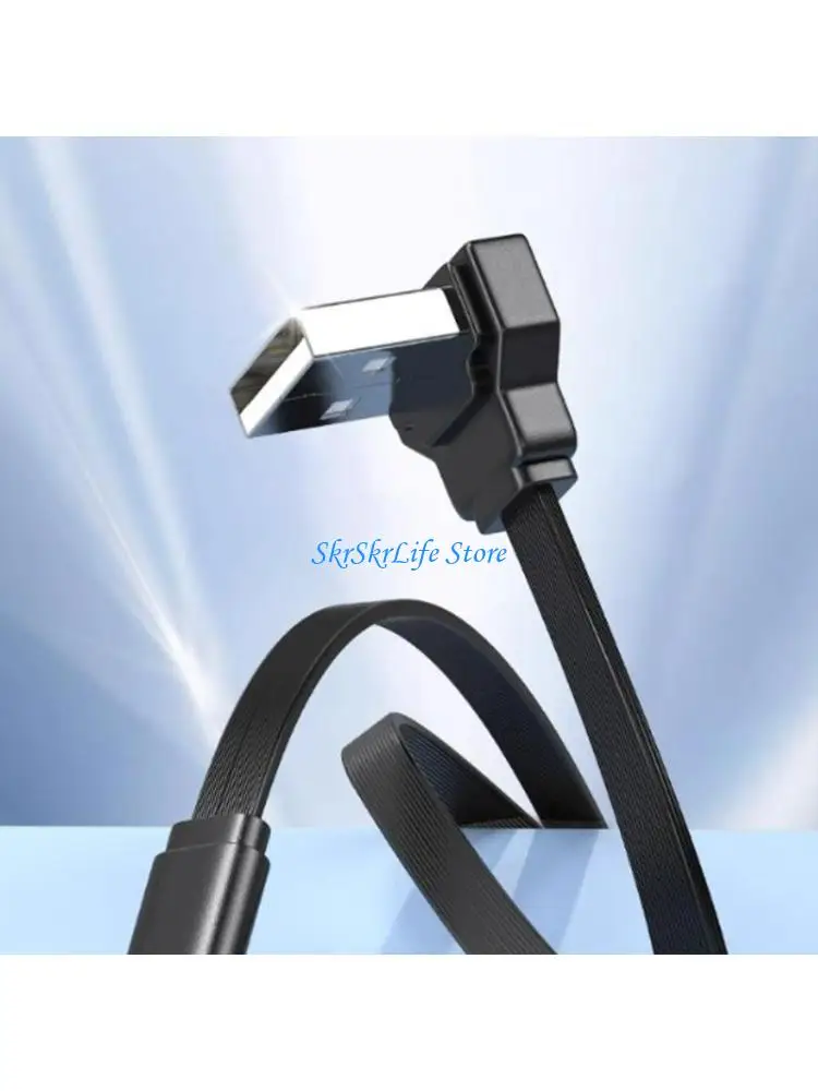 

E65E Type C to USB 2.0 Conversion Cable Flat Silicone Wire 1.5mm Thick Supports 2A