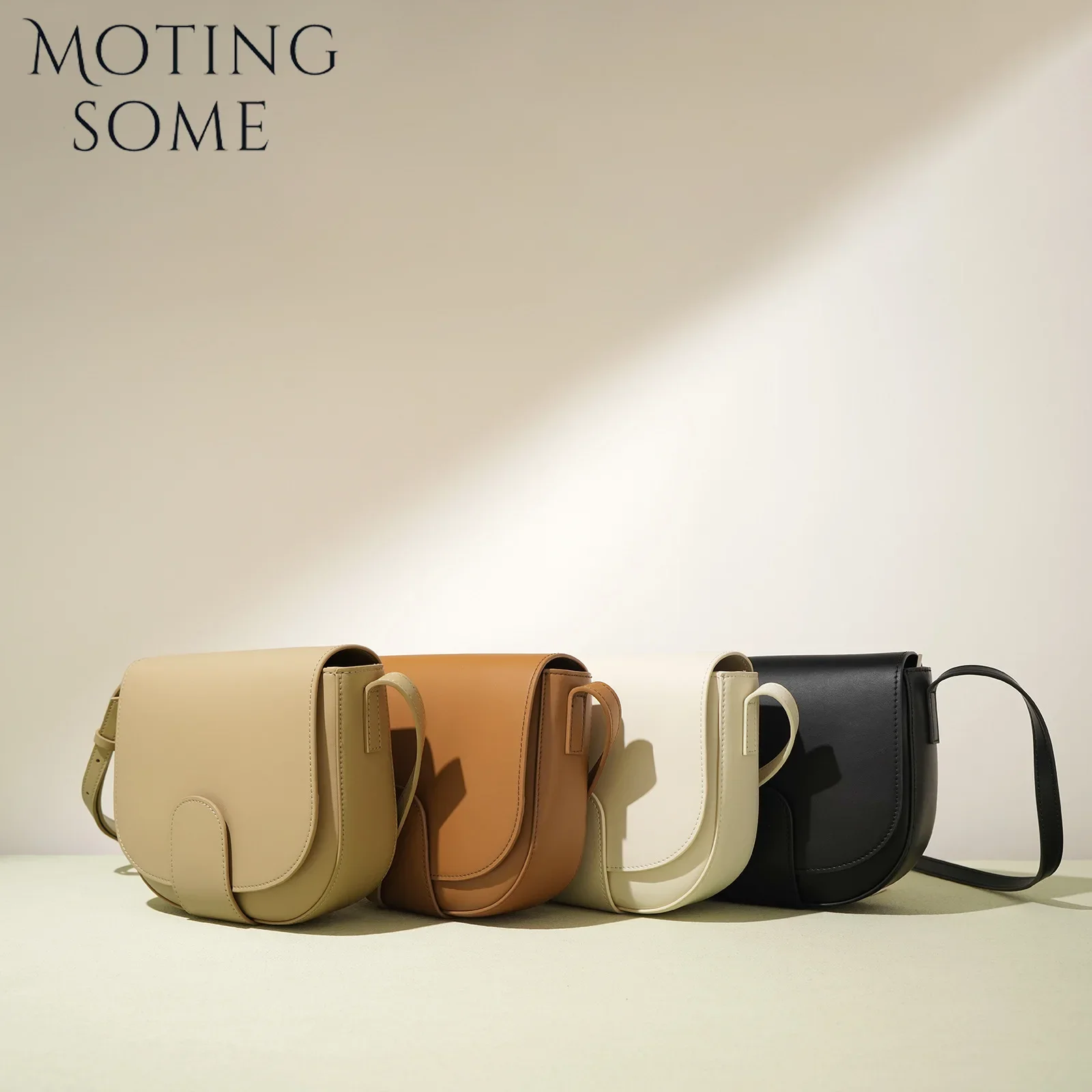 Motingsome 2024 New Designer Bags Woman Bag Fashionable Lady Halfmoon Saddle Purse Shoulder Messenger Bag Underarm Shell Pouch