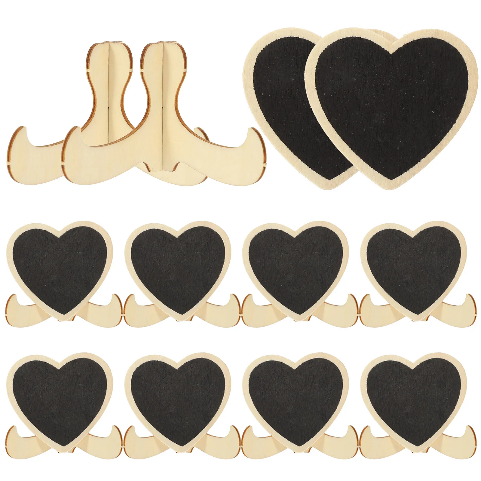 

10pcs Heart-Shaped Mini Chalkboard Signs Small Blackboards Wedding Decor Ornaments Labels Erasable Practical Letter Board Home