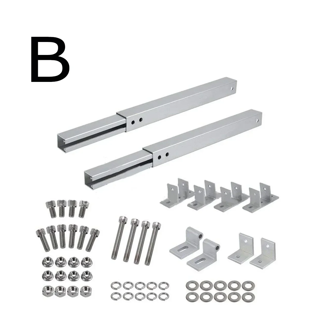 Support Photovoltaïque Réglable de 36 à 68cm, Panneau Solaire en Alliage d'Aluminium, Pince d'Extrémité pour Montage sur Toit pio