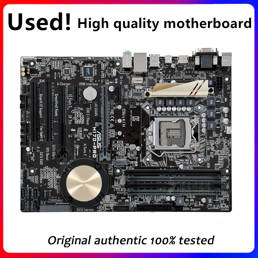 For ASUS H170-PRO Original Used Desktop Intel H170 H170M DDR4 Motherboard LGA 1151  i7/i5/i3 USB3.0 SATA3