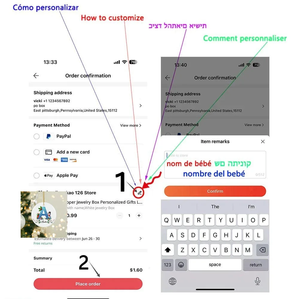 Babys Xmas Ornament 2025 Babys First Christmas Reindeer Ornament for Baby with Name and Date Personalized Baby's 1st Gift
