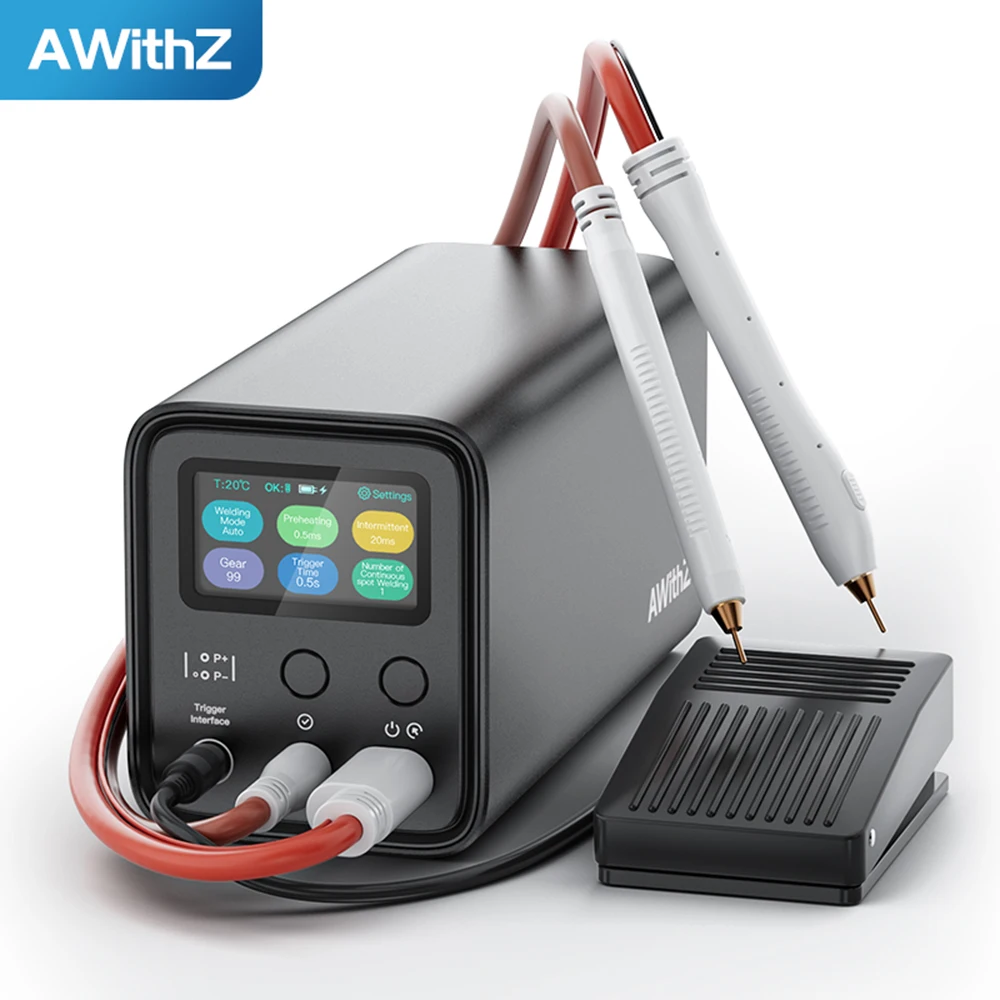 AWithZ UF20A Farad Capacitor Nickel Spot Welding Machine With 99 Levels Adjustable For Welding 0.4mm 10.5KW Spot Welders