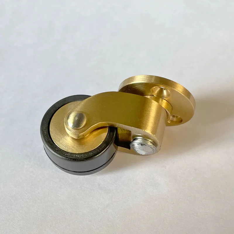 2PCS Brass Swivel Furniture Caster Wheels 25mm Rubber Wheel With Matching Screws for Sofa Cabinet Chair Piano Display Stand