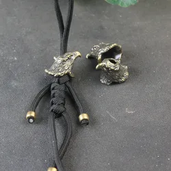 Brass Freedom Bald Eagle Head Sculpture Knife Beads American Condor EDC Outdoor Paracord Woven Lanyard Pendants DIY Accessories