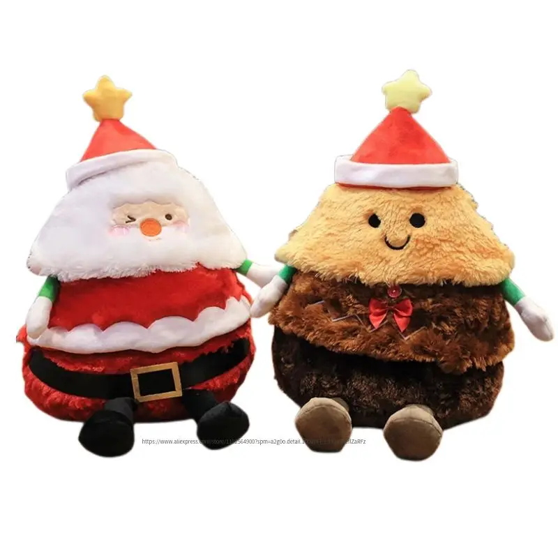 

45CM Creative Luminous Music Santa Claus & Gingerbread Man Plush Toys Versatile Christmas Series Doll Pillow for Children Girls