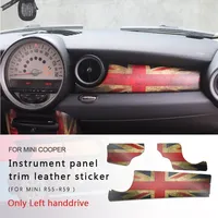 Car Dashboard Decal Leather Sticker For MINI COOPER For R55 R56 R57 R58 R59 Car Accessories Styling Only Left handdrive