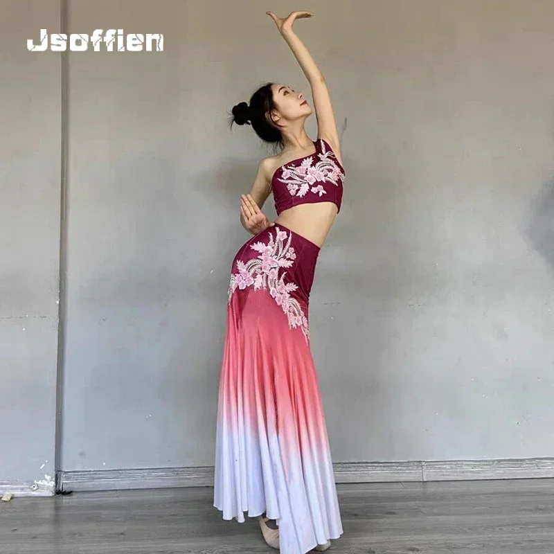 

Woman Dai Dance Dress Hmong Dance Costume Lady Chinese Folk Dancewear Stage Perfromance Fishtail Skirt Festival Party Clothing