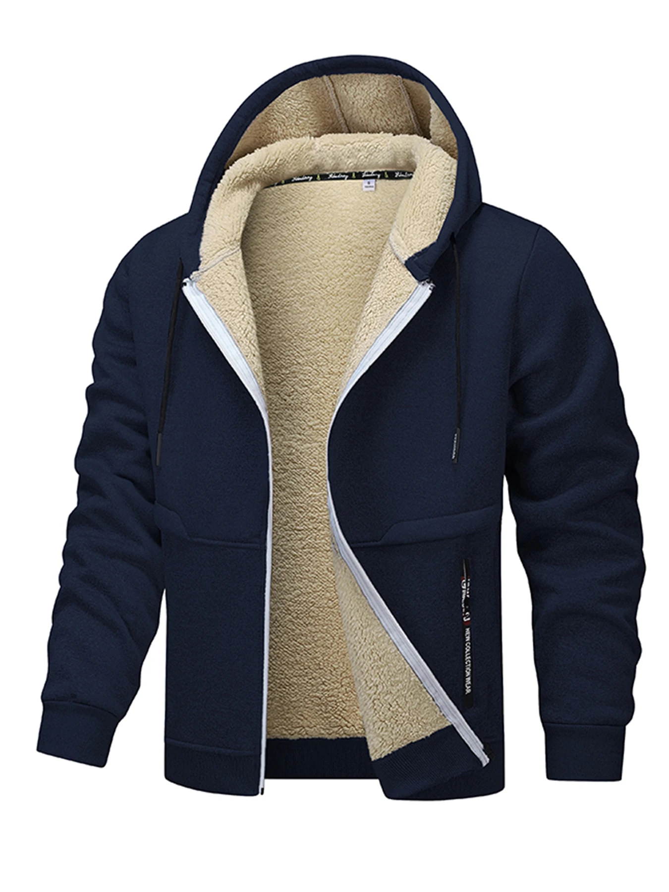 

Men's Hooded Soft Shell Jacket, Built-In Insulation Layer, Lined with Plush, Brings Extremely Comfortable, Men's Top, Jacket, Suitable for Outdoor Activities