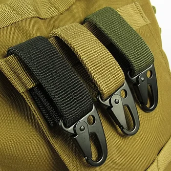 3 ชิ้นยุทธวิธี Carabiner กลางแจ้ง EDC พวงกุญแจไนลอน Webbing คีย์ผู้ถือกระเป๋าเป้สะพายหลังเข็มขัดตะขอแขวนหัวเข็มขัด Muilter คลิป