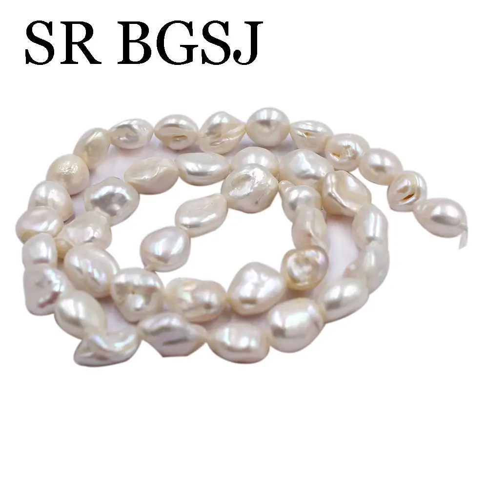 8x10mm 14inch White Pink Purple Wholesale Freeform Reborn Keshi Natural Freshwater Pearl Beads Strand