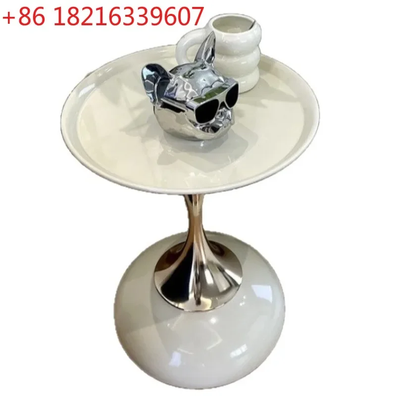 YAO small apartment European wrought iron corner table balcony mobile coffee table bedroom bedside small round table sofa edge t