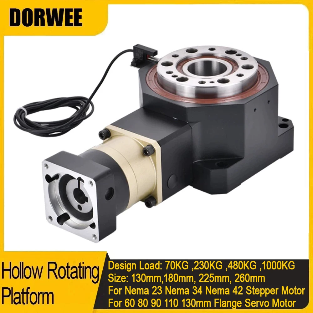 Heavy Load  Hollow Rotating Platform Replaces DD Motor Cam Divider For Nema 23 34 42 Stepper Motor 60 80 110 130mm Servo Motor