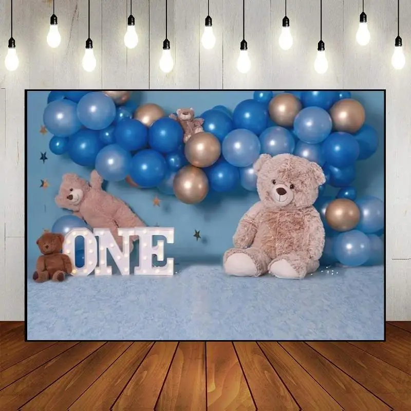 Photography Backdrop Background Party Wall Banner Photo Boy Girl Baby Shower Decoration Happy 1th Birthday Custom Ice Cream