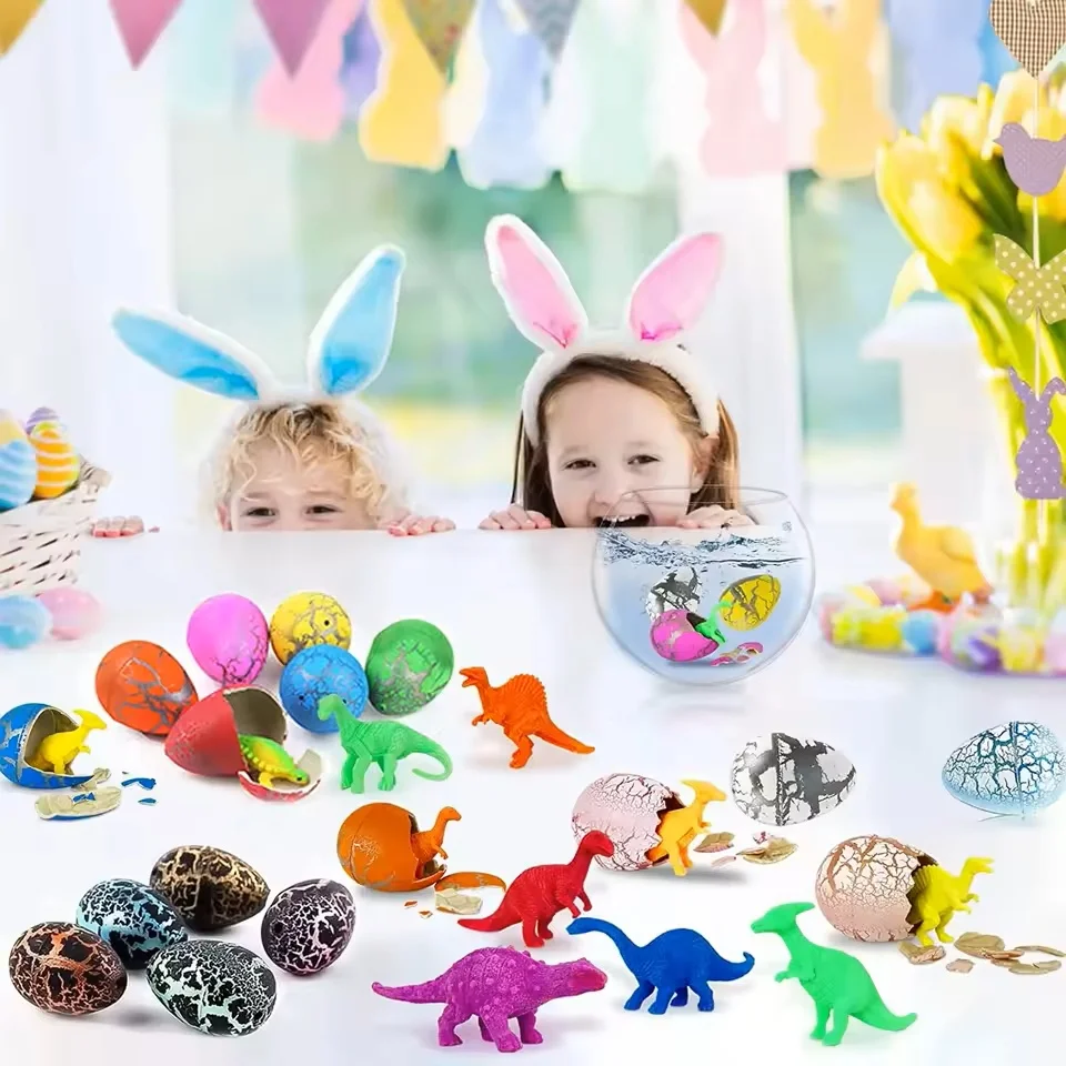 10/20 قطعة البيض المرتفعة بالمياه نقع في الماء لتفريخ بيض الديناصور نماذج للحيوانات ألعاب تعليمية لتورم المياه للأطفال