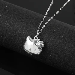 Y2K Hello Kitty Sanrio Pendant Necklace Korean Fashion Jewelry for Girls Can Open Design Girls Fashion Accessory